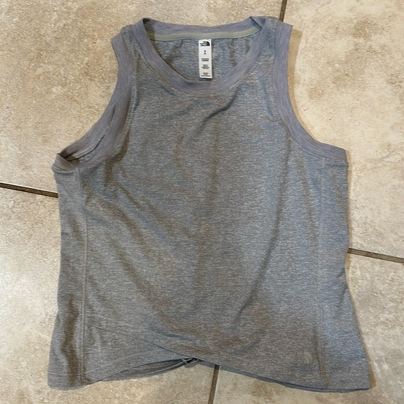 The North Face Dawn Dream Gray Cross Front Muscle Tank Top S - Picture 1 of 7